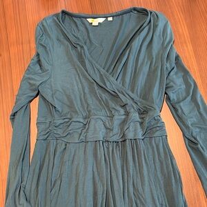 Elegant Teal Long Sleeve Dress